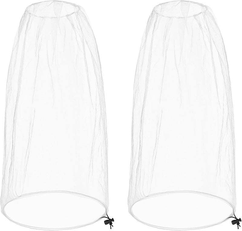 JayruiMice 2 Pack Ultra Large Mosquito Net 42x25 Inches Mosquito Head Net Oversized Insect Netting Bug Fits Most Hats for Gardening Hiking Fishing Traveling(White) - Image 1